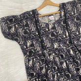 Frock Feeding Nighty, Free Size, Ankle Length, Tie-Up, Puff Sleeve Sleepwear in Softest Cotton Fabric (Bra Size 34"-38" | 50”-52″ length)